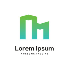 Fototapeta premium MN Letter Logo Design Free Icon