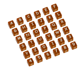 Alphabet and number color cubes