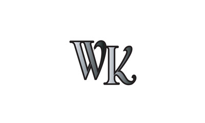WK, KW , W ,K, Abstract Letters Logo Monogram	