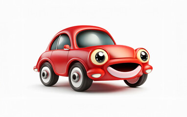 red talking cartoon character car
