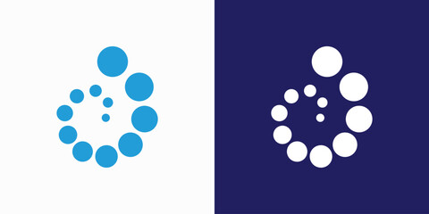 Abstract water drop spiral dot vector logo design