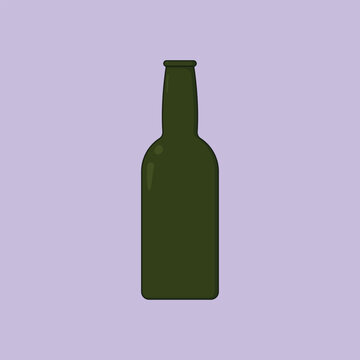 Glass Bottle Vector Illustration Icon glass cold drink bottle icon