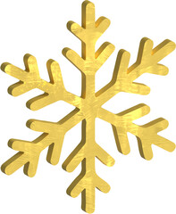 Golden snowflake illustration
