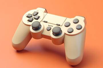 3D game controller on background, game console joystick.