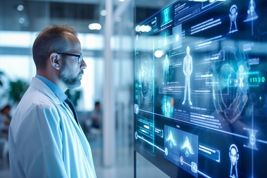 concept heart agnostics medical technology network connection interface virtual display.