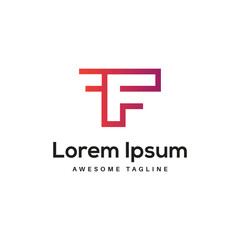 Fototapeta premium F Letter Logo Design Free Icon