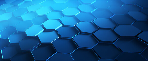 Abstract blue hexagon pattern technology