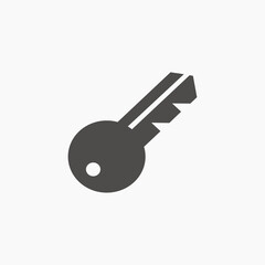 Key icon vector isolated. Closing and opening, lock and unlock door