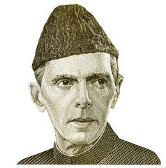 Muhammad Ali Jinnah (1876 - 1948). Portrait from Pakistan banknotes - 686116978