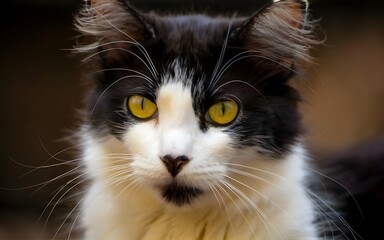 Cat black and white ai generative