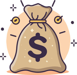 vector icon light brown money bag
