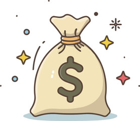 vector icon light brown money bag