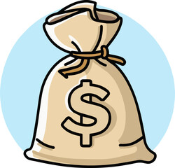 vector icon light brown money bag