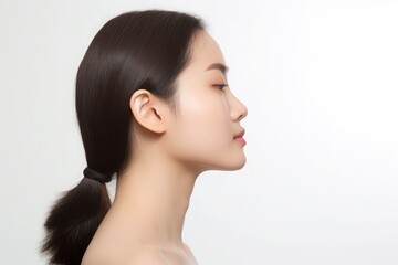 Obraz premium Portrait of beauty asian woman with perfect healthy glow skin facial