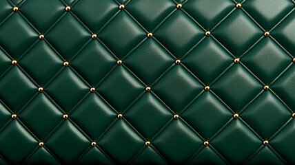 green diamond pattern embossed leather pattern with gold diamond detail, puffy foam leather for purse.