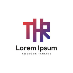 Fototapeta premium THR Letter Logo Design Free Icon