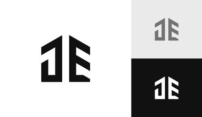 Letter JE initial with house shape logo design