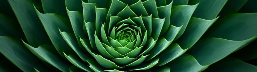 Obraz premium The geometric perfection of a spiral aloe, its leaves arranged in a mesmerizing pattern, centering the viewer's attention.