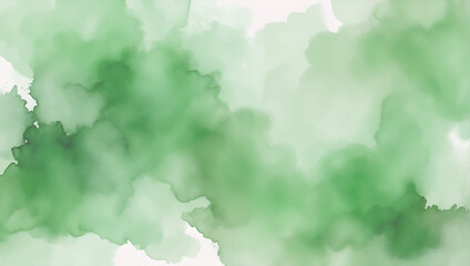 watercolor hand painted background, soft and dreamy green color