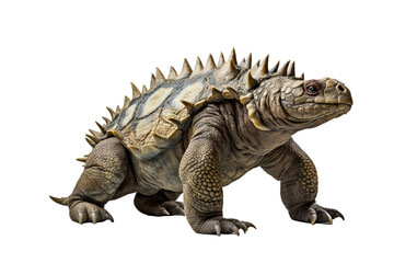 Fototapeta premium Ankylosaurus Figure Isolated Minimalist on a transparent background
