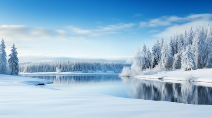 The winter landscape is a serene beauty.
