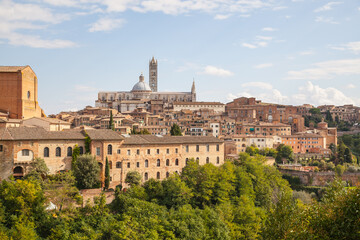 Fototapeta premium View of the old town of Sienna with the Cathedral