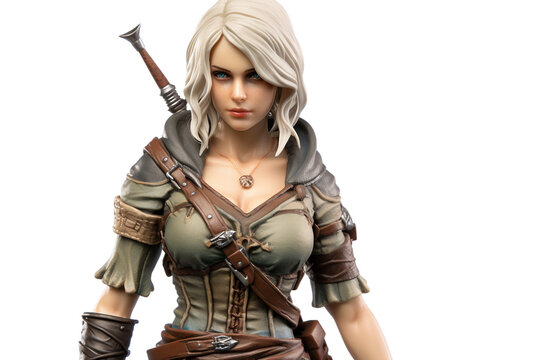 Collectible Witcher Figure White on a transparent background
