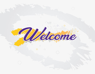 Welcome Lettering Banner Design, Vector