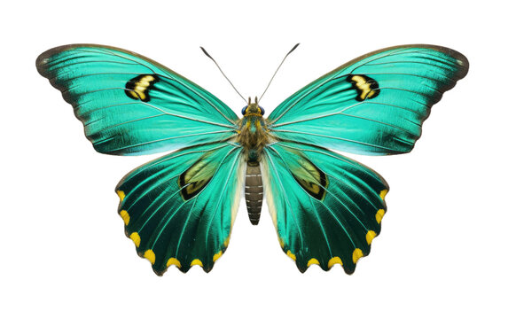 Large Emerald Moth Evening Forager Isolated on a Transparent Background PNG