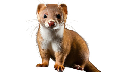 Mountain Weasel Solitary Explorer Isolated on a Transparent Background PNG