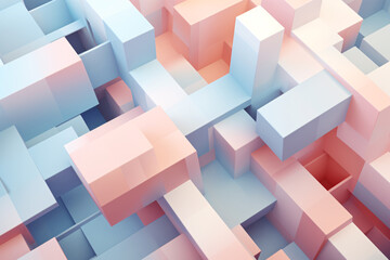 Abstract Geometric Background in Pastel Colors, 3D Art, Wallpaper, Backdrop