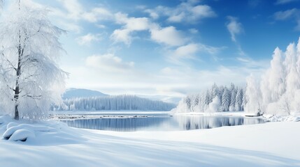The winter landscape is a serene beauty.