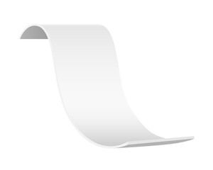 white receipt paper on transparent background