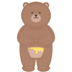 Fototapeta premium teddy bear with honey