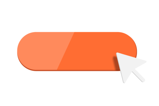 The cursor presses the orange button on transparent background - Powered by Adobe