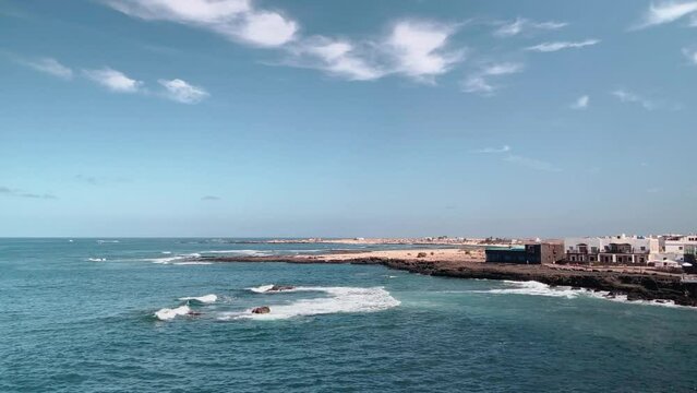 Looking across to El Cotillo old town, Fuerteventura.
