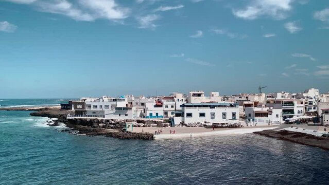 Looking across to El Cotillo old town, Fuerteventura.