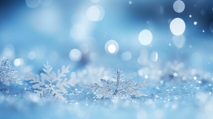 Fototapeta na wymiar Snow winter background with bright snowflakes.