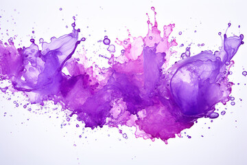 Splash of purple liquid. Splash of purple color on a white background. Abstract color background....