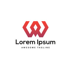 WO Letter Logo Design Free Icon