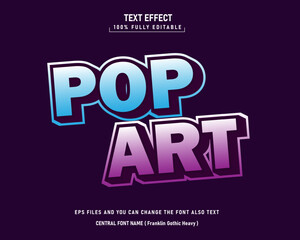 vector layered retro pop art text effect