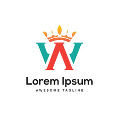 WA Letter Logo Design Free Icon