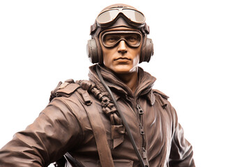 Isolated Aviator Figurine Naval on a transparent background