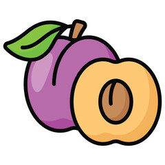 Visually appealing icon of plum in modern style, ready to use icon