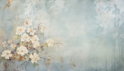Distressed watercolor floral wallpaper background generative ai