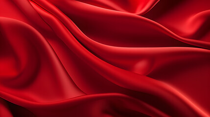 Rich Red Satin Fabric Close-up Texture