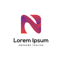 Fototapeta premium N Letter Logo Design Free Icon