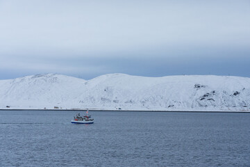 Winter in Magerøysundet, Magerøy, Finnmark, Norway