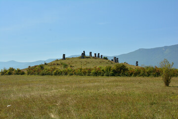 Obraz premium The Garavice Memorial Park for the Victims of Fascist Terror, a Yugoslav-era WW2 partisan monument in Bihac in the Una-Sana Canton of the Federation of Bosnia and Herzegovina