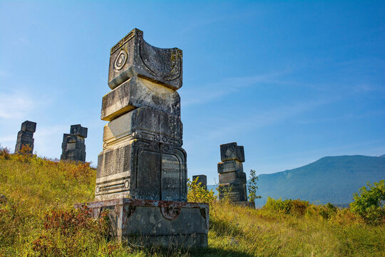 The Garavice Memorial Park for the Victims of Fascist Terror, a Yugoslav-era WW2 partisan monument in Bihac in the Una-Sana Canton of the Federation of Bosnia and Herzegovina